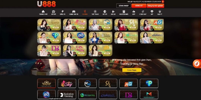 Casino U888 thu hút đông đảo người chơi nhờ mức trả thưởng cực kỳ hấp dẫn